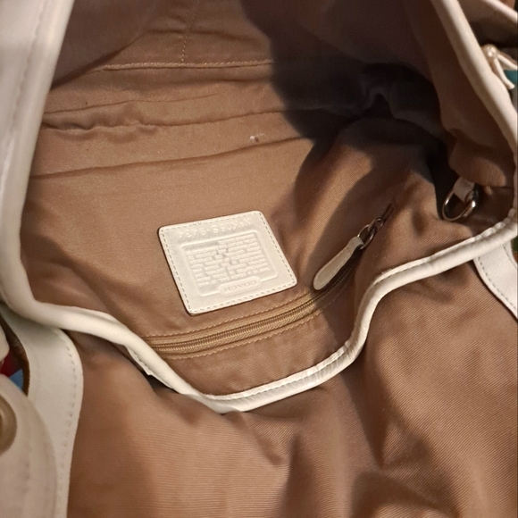 🟥🟧🟨 SALE $50 🟨🟧🟥 Coach White Leather Purse Handbag - Picture 12 of 15